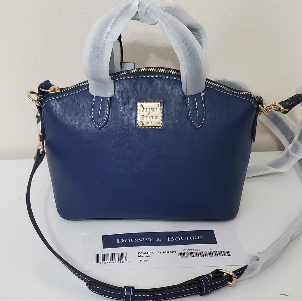 New Dooney & Bourke Saffiano Leather Ruby Small Satchel Crossbody